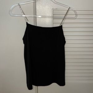 Vero Moda black tank top with rhinestones strap. Brand new.